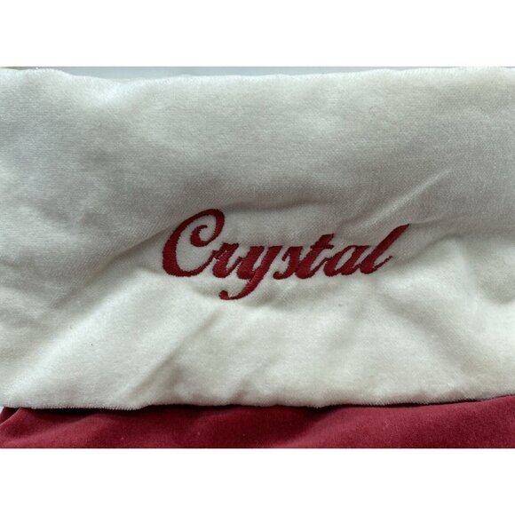 Pottery Barn Christmas Holiday Stocking Monogrammed Crystal Velvet Red White - Picture 2 of 11